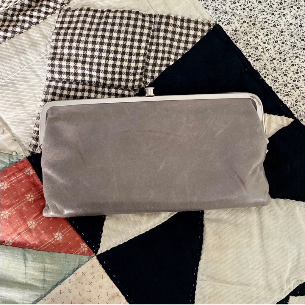 Hobo Lauren Wallet Light Grey W/ Sliver Hardware